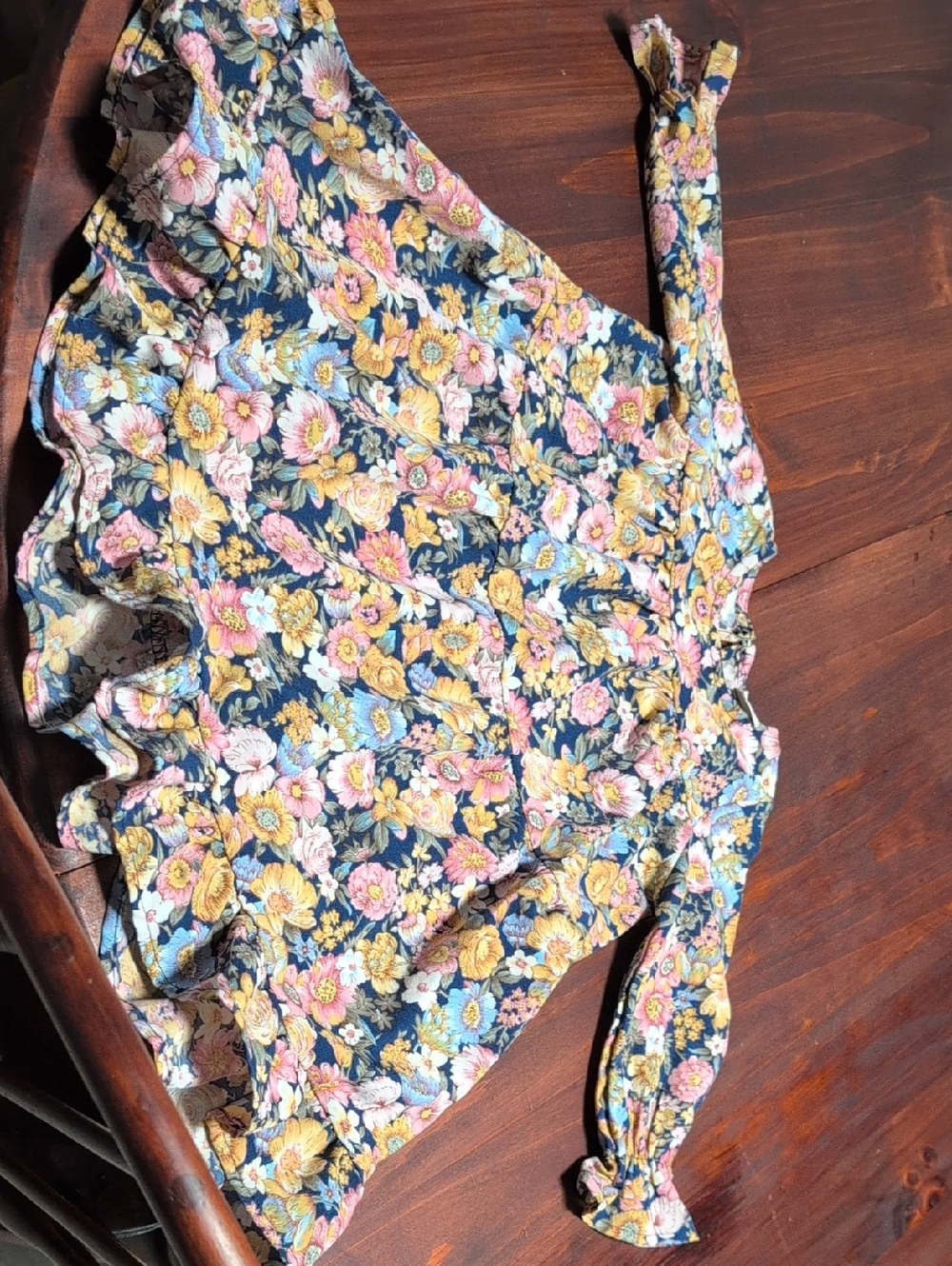 Amazon Girls Floral Long Sleeve Dress in Navy, Yellow, Pink
